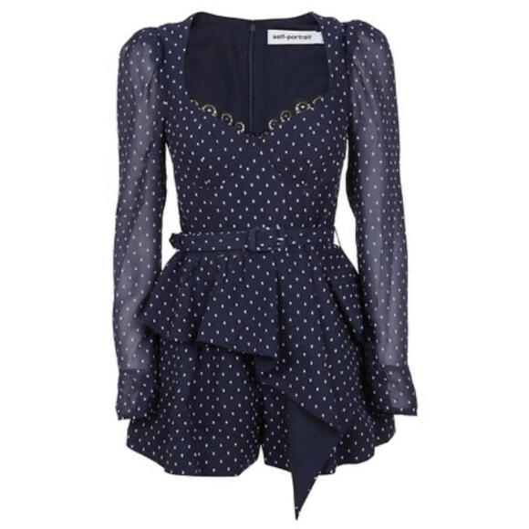 Self-Portrait polka dot corset romper size 2 - Picture 4 of 7